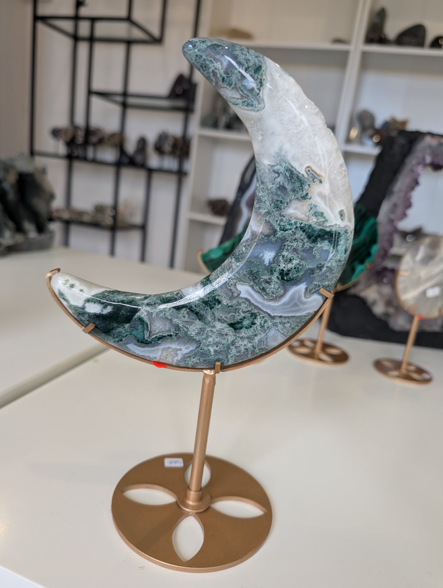 Moss agate moon 🌙 (A)