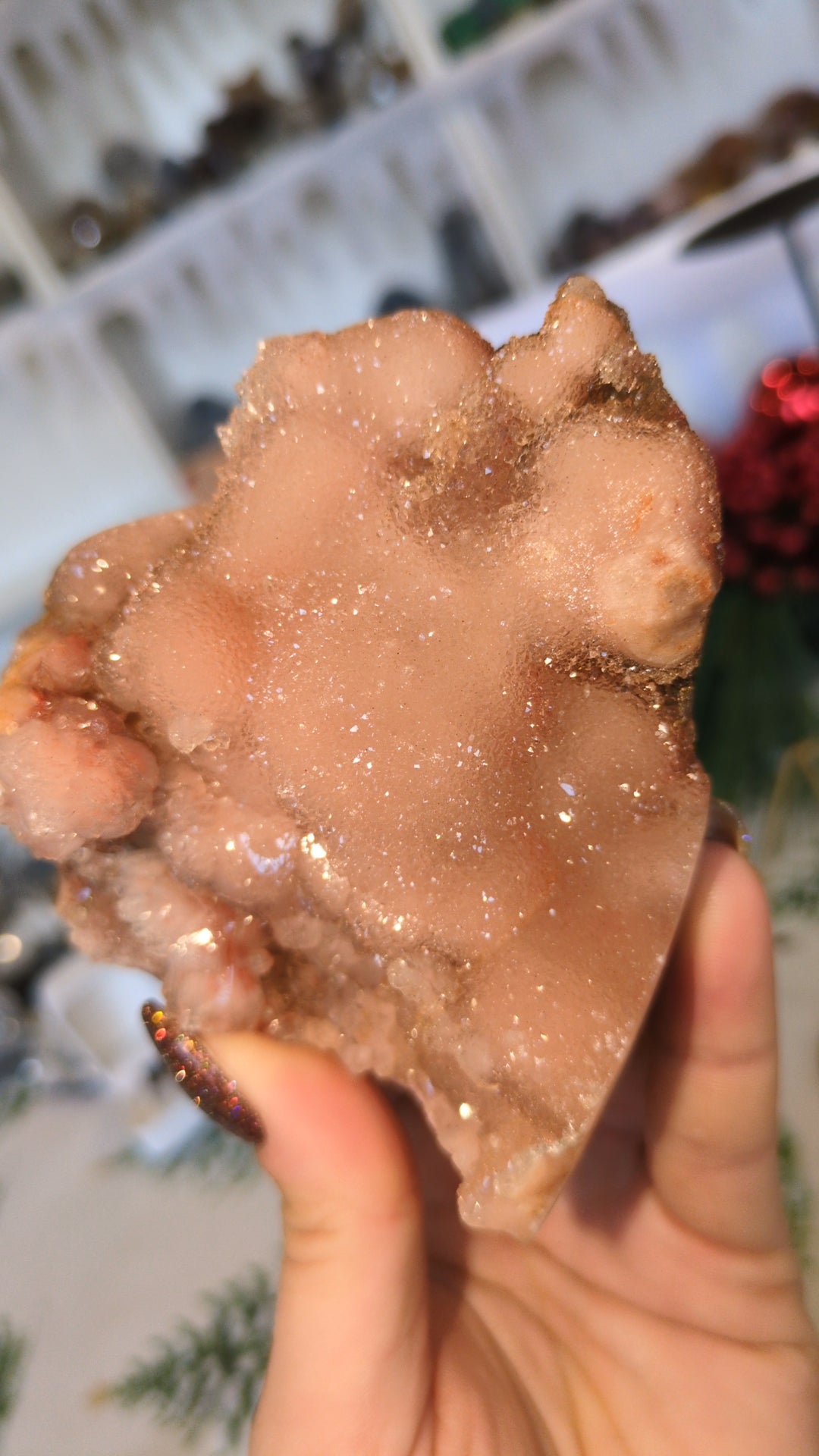 Baby pink amythest on stand ✨