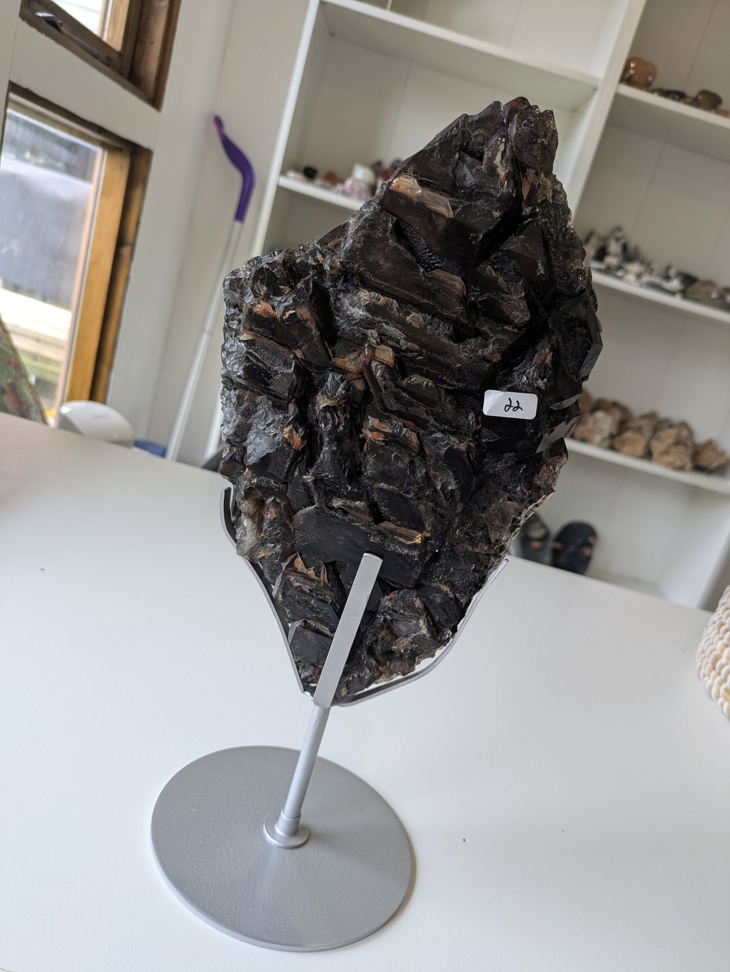 XL skeletal Smokey quartz on stand ✨