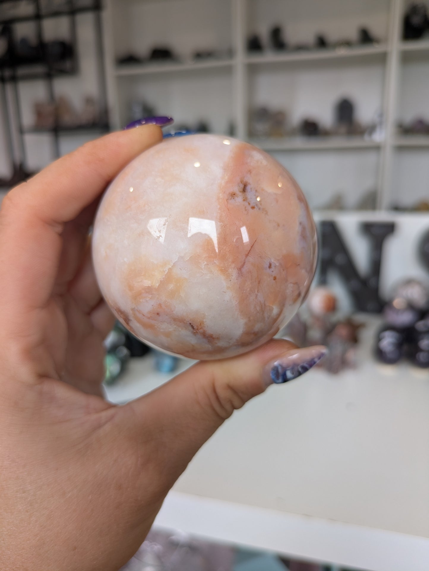 Carnelian flower agate sphere ✨ A