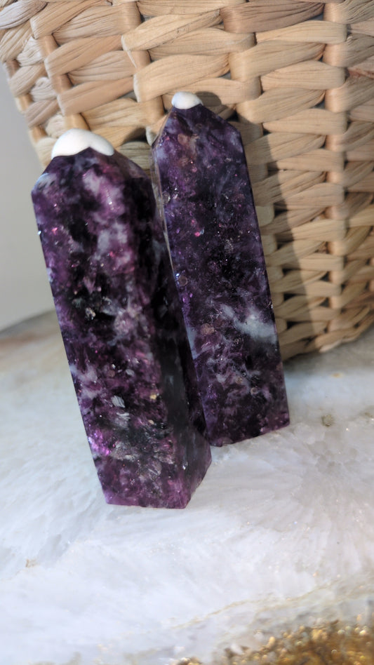 Purple mica towers ✨