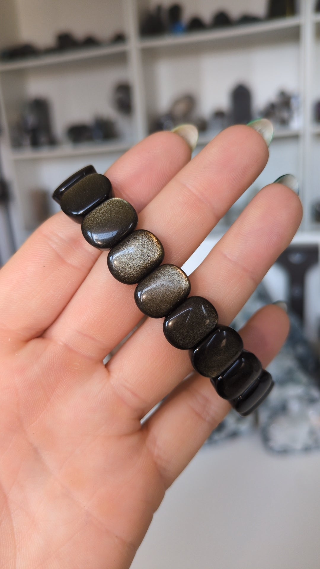 Golden obsidian bangle ✨