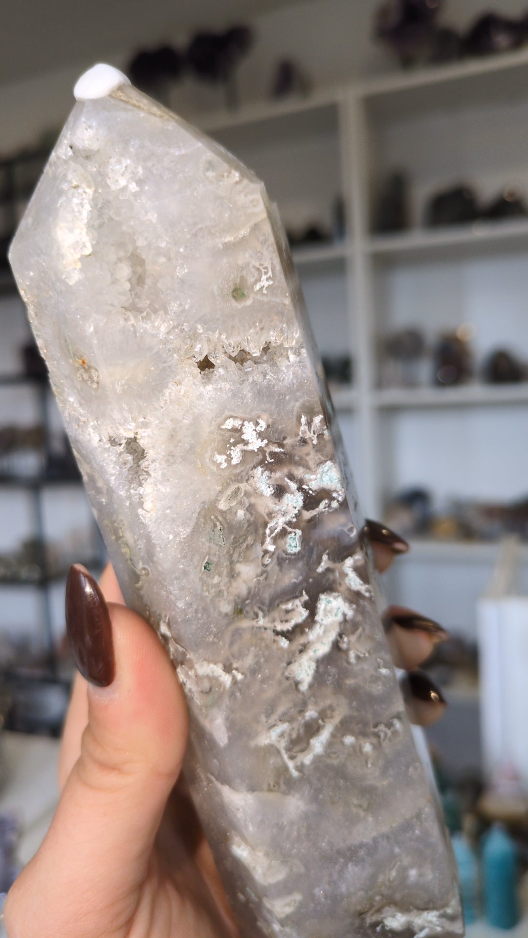 Moss agate with lots of quartz ✨