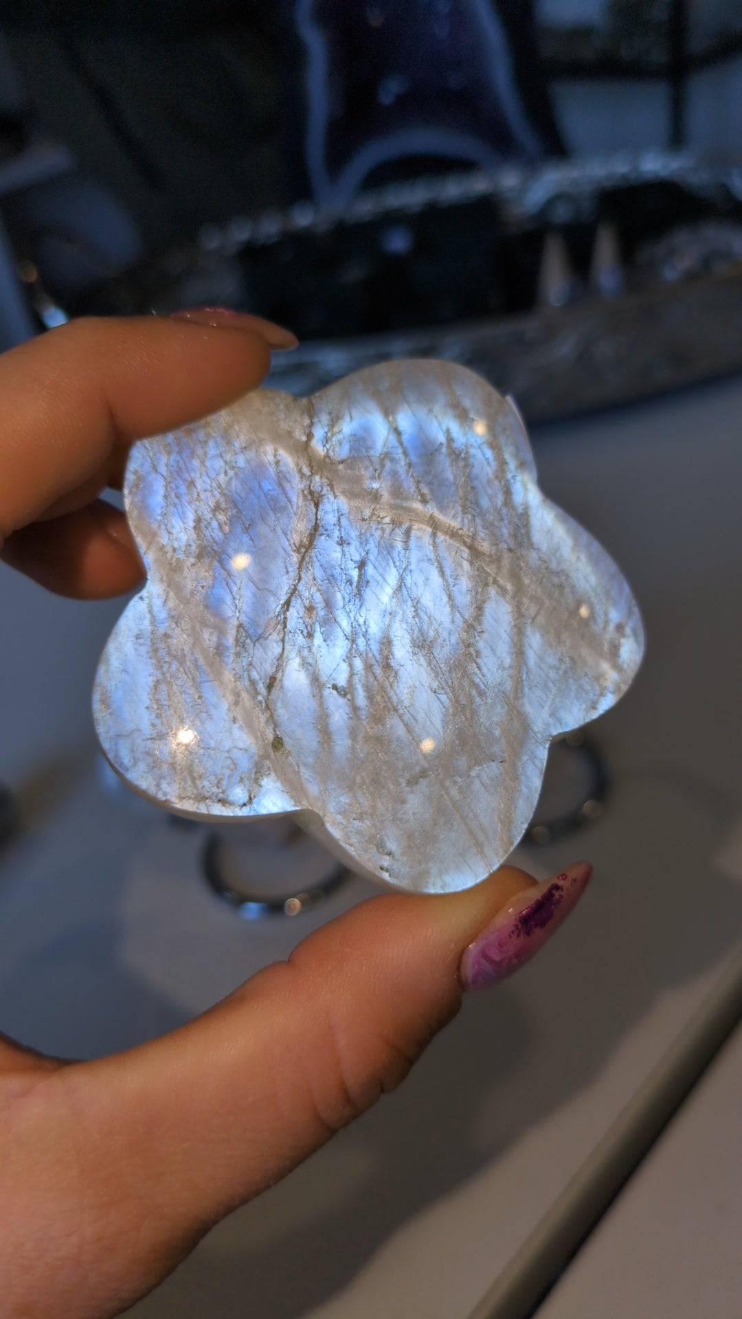 High grade white moonstone flowers 🌻