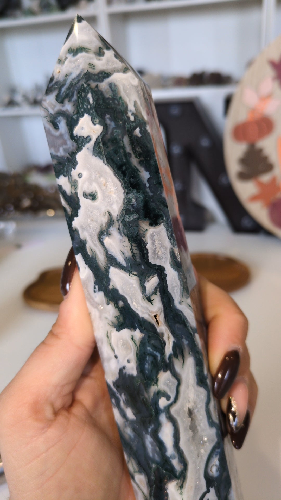 Large moss agate tower ✨