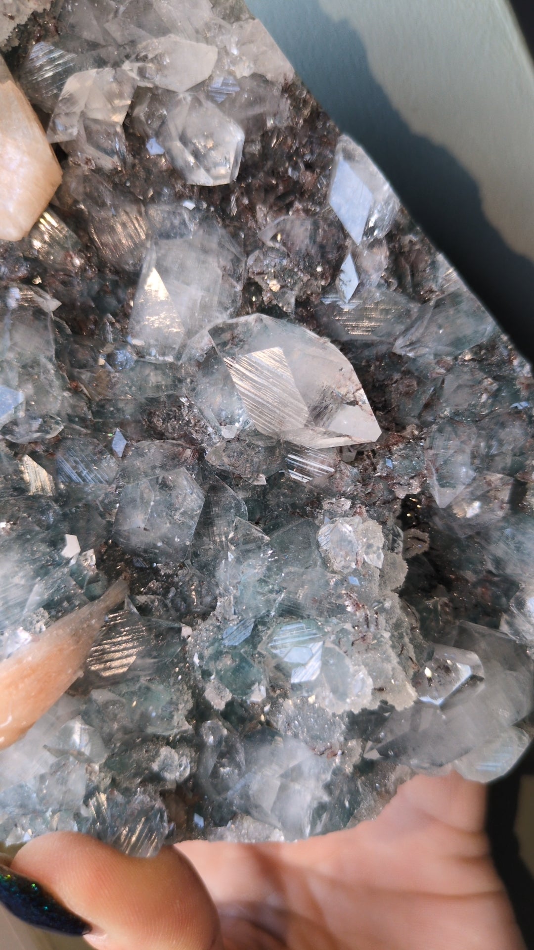 Apophyllite on Green Chalcedony ✨ E