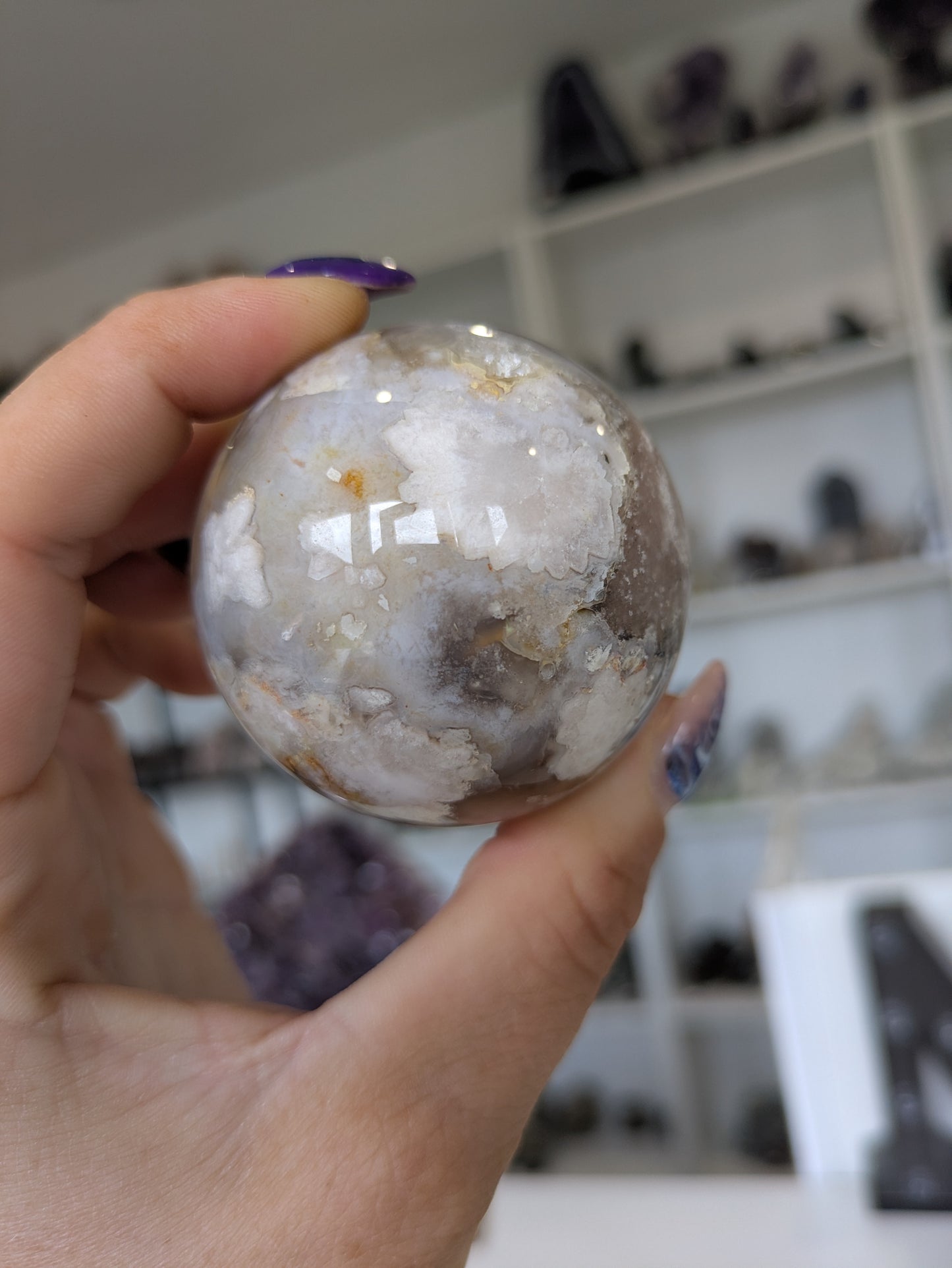 Flower agate sphere ✨