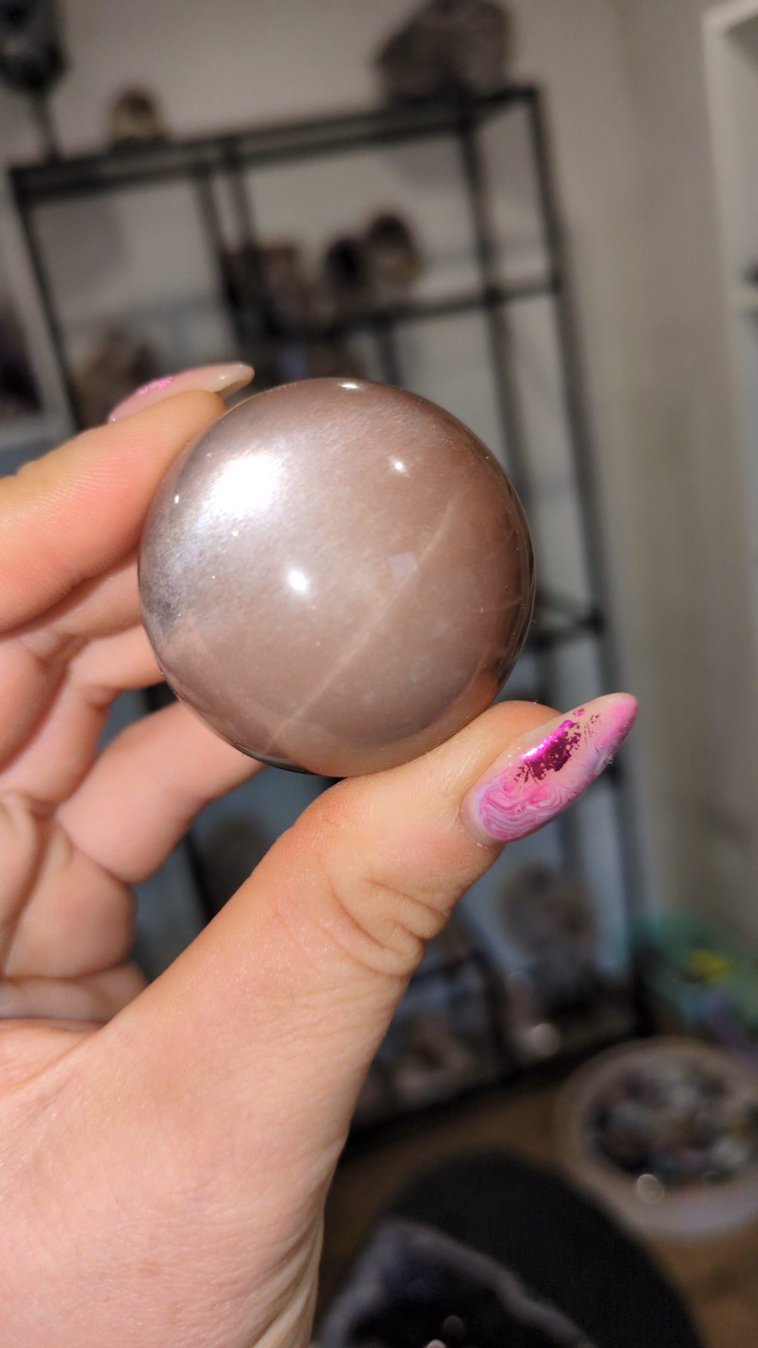 Peach moonstone and sunstone high grade spheres ✨