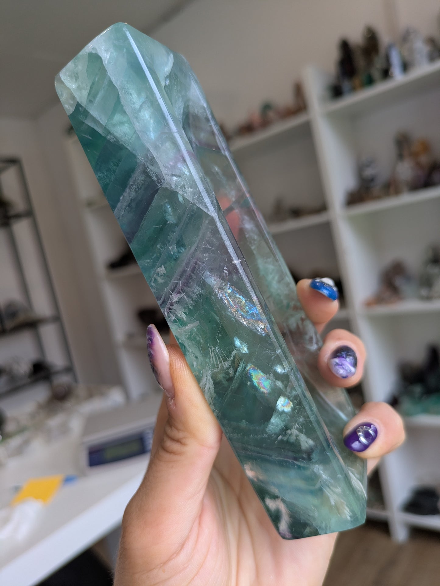 Rainbow fluorite incense holder ✨