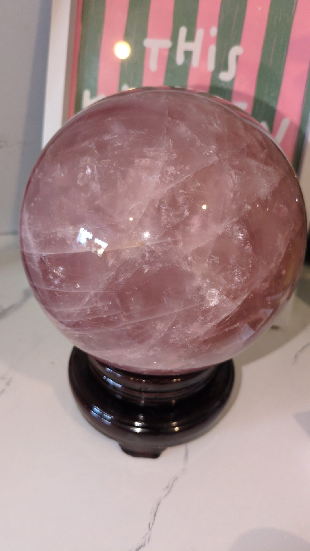 XXL Dark rose quartz sphere ✨