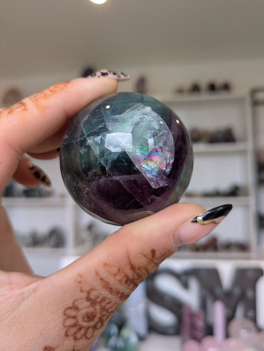 Rainbow flourite sphere ✨