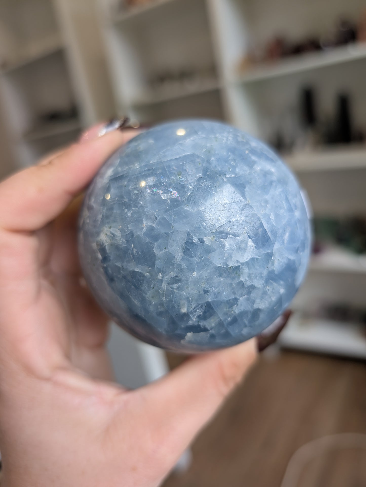 Blue calcite sphere ✨