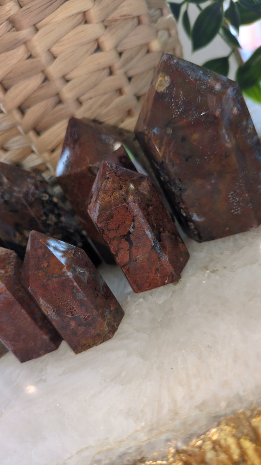 Jasper and pyrite mixed towers from Brazil ✨