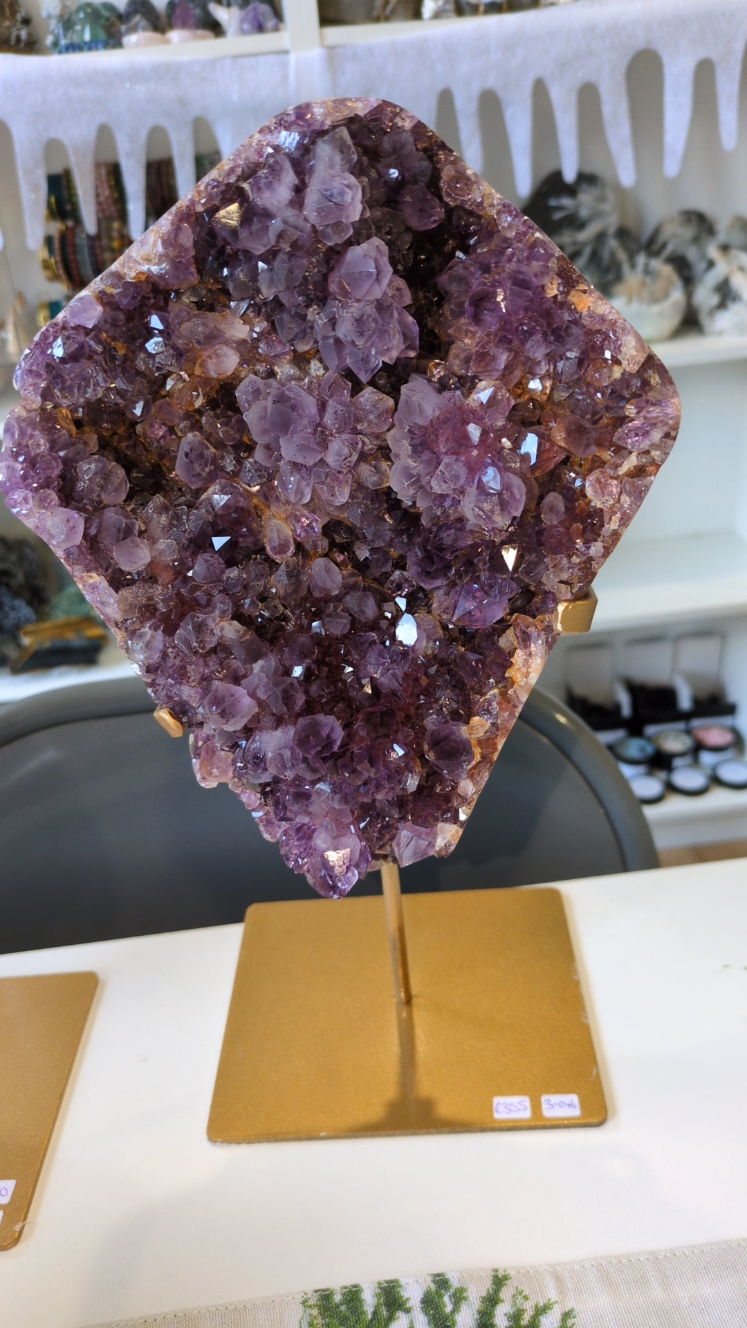XXL Pink amethyst on stand A ✨