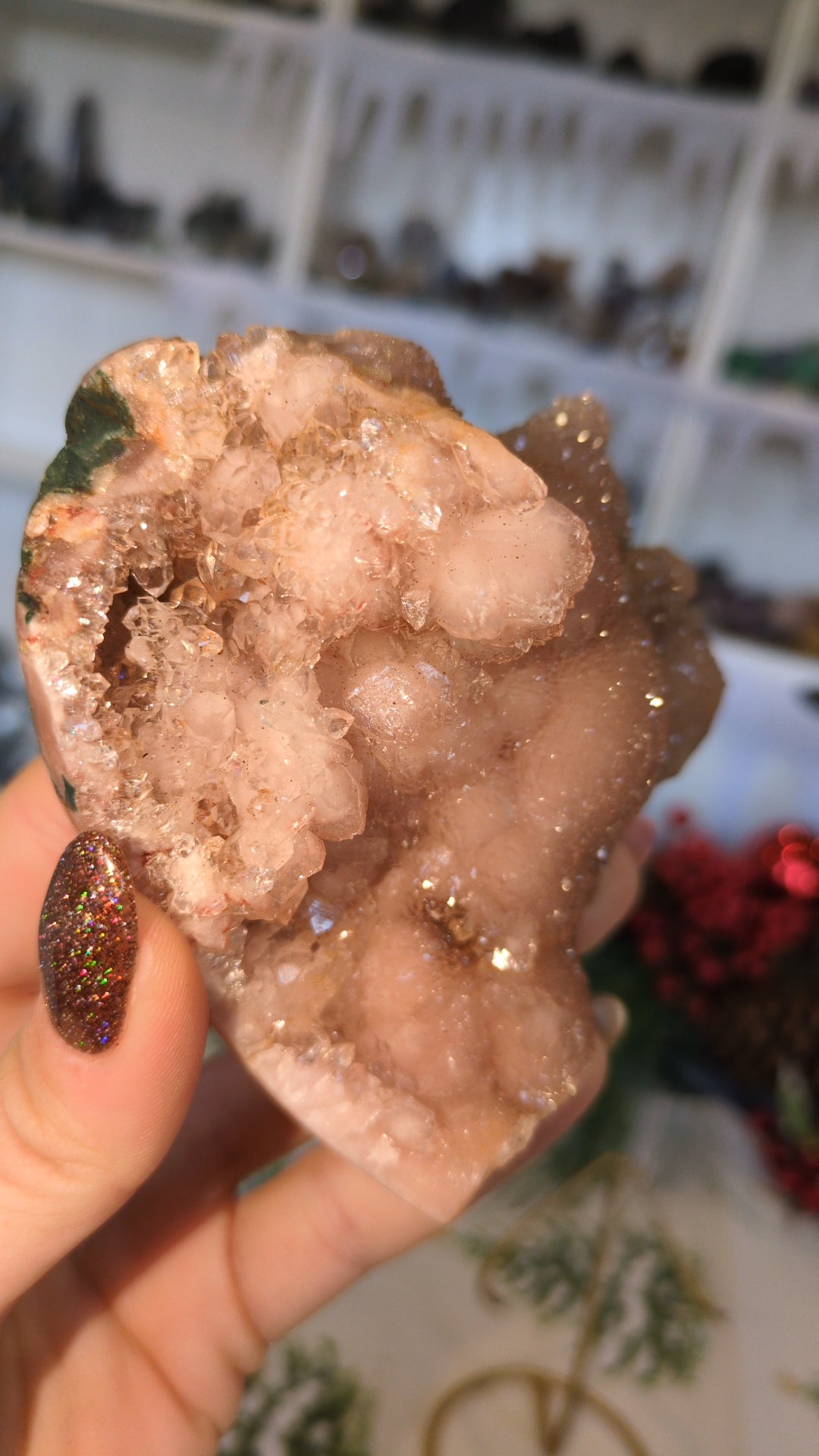 Baby pink amythest on stand ✨