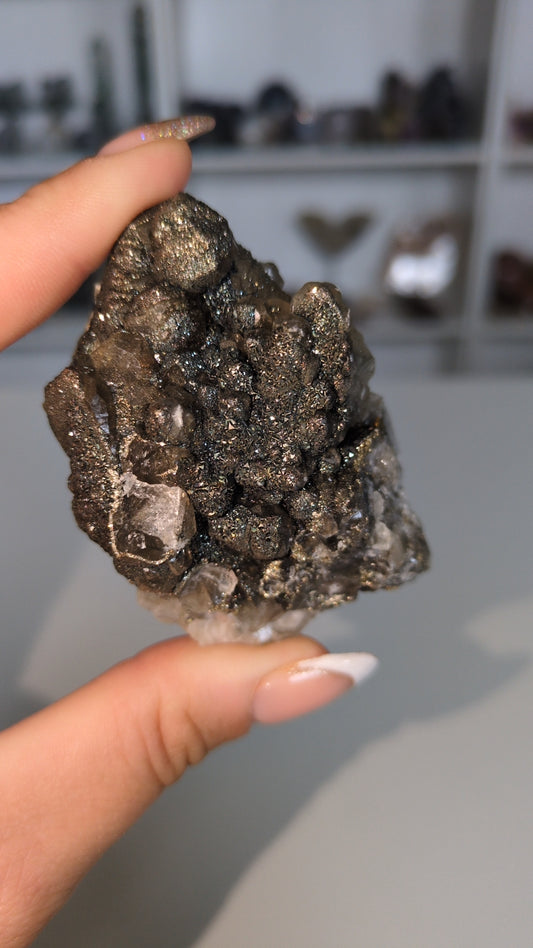 Pyrite on calcite cluster ✨