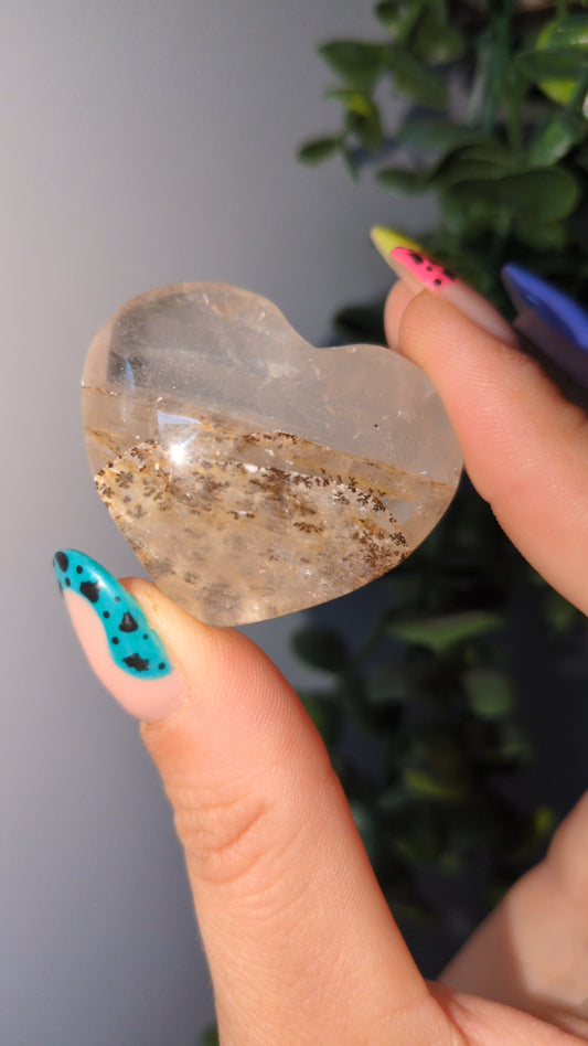Dentrite golden healer X rose quartz heart small ❤️