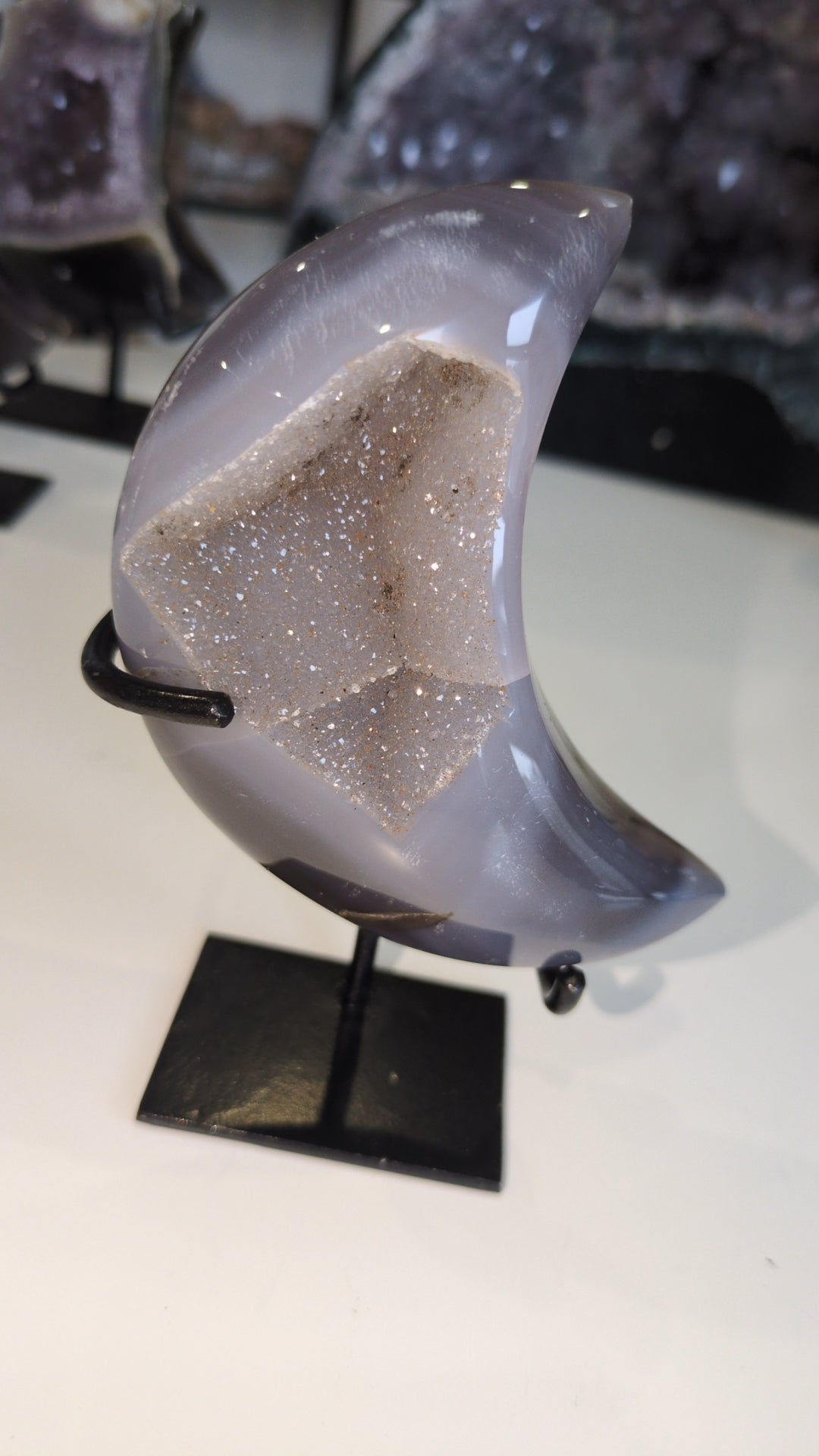 Agate moon with druzy ✨ #2