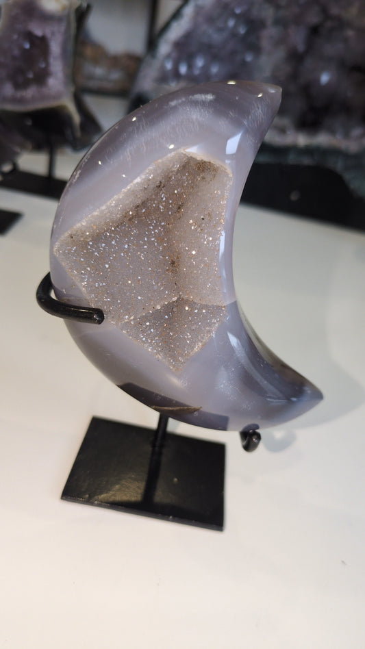 Agate moon with druzy ✨ #2