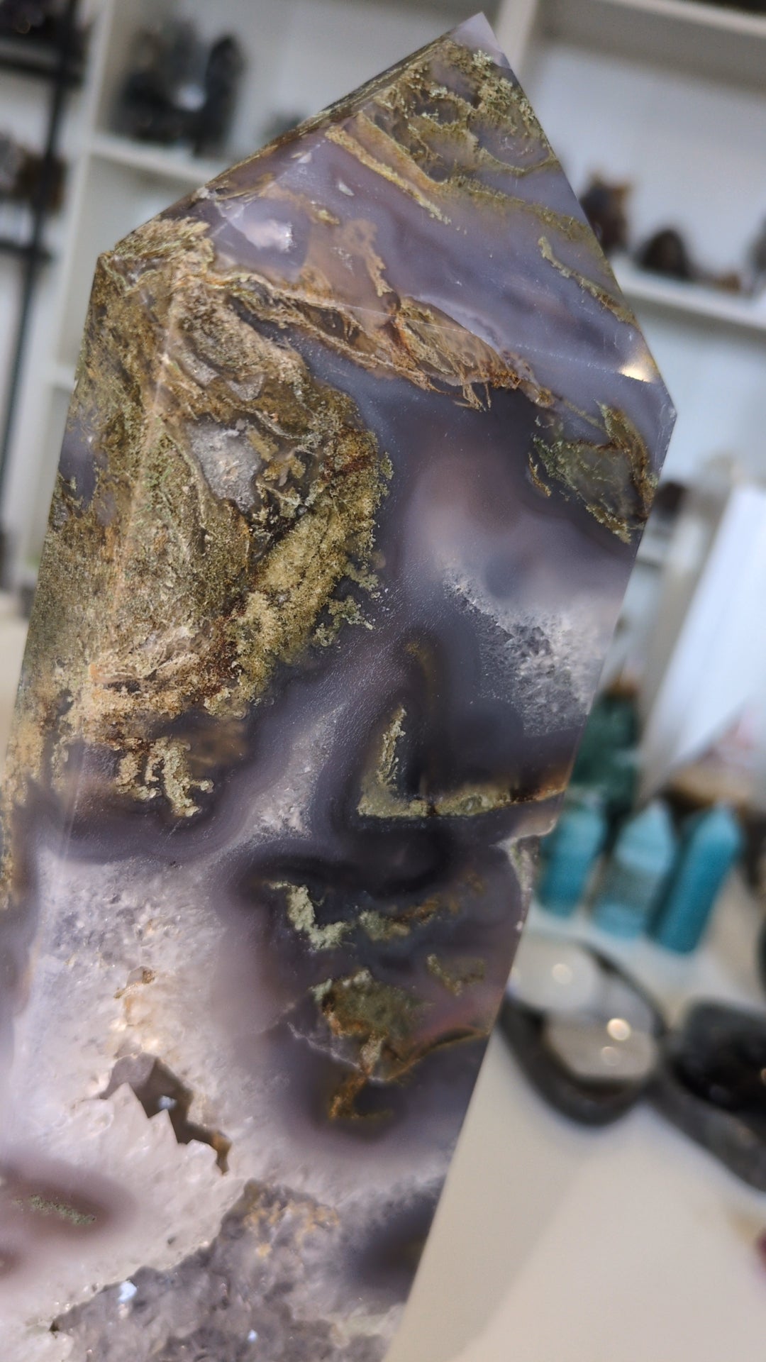XL moss agate tower ✨