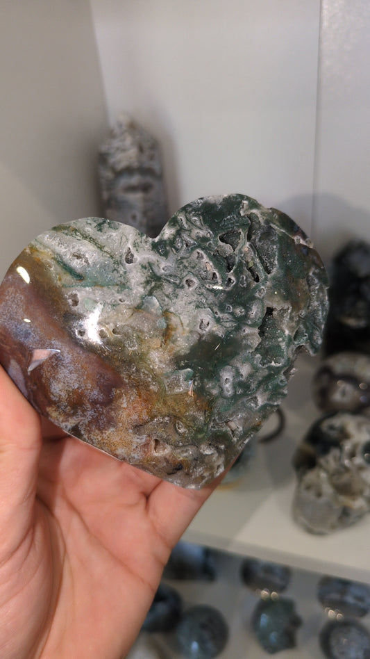 Moss mix ocean jasper heart ✨
