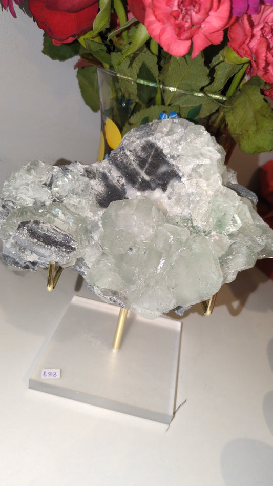 XL Green flourite on chalcedony ✨