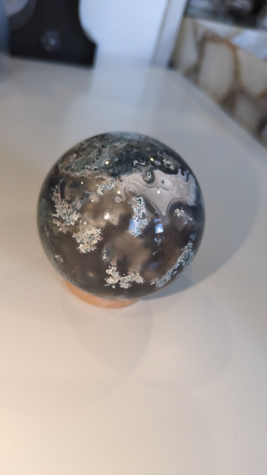 New moss agate sphere ✨