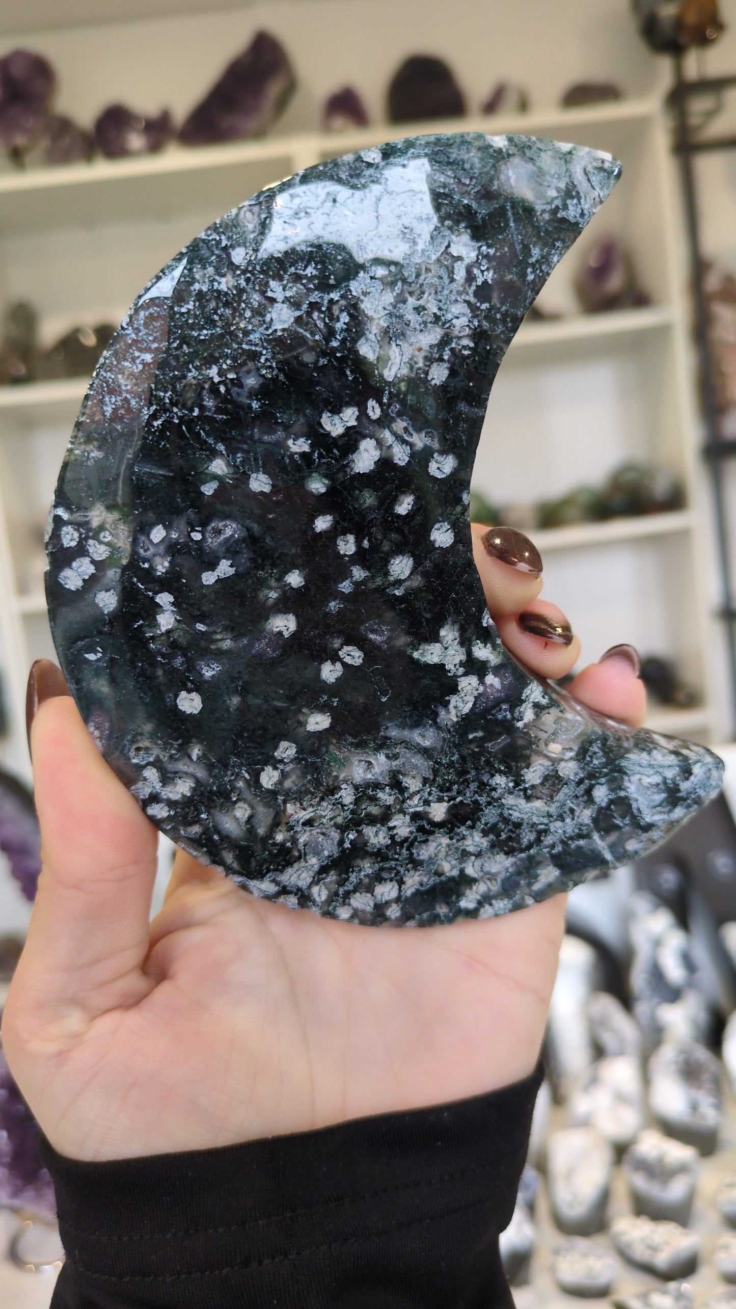 Large moss agate moon 🌙