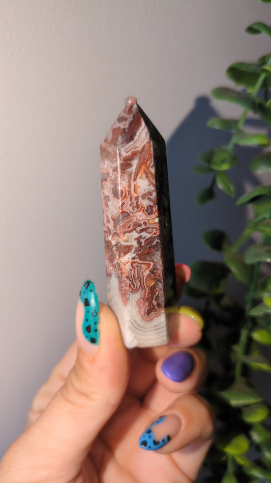 Red Mexican lace agate tower ✨