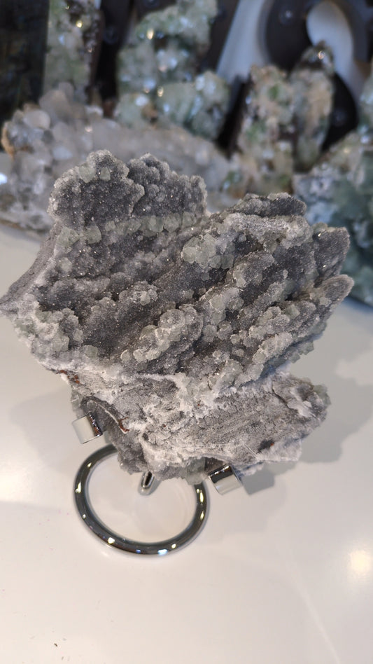 Raw flourite on Chalcedony ✨