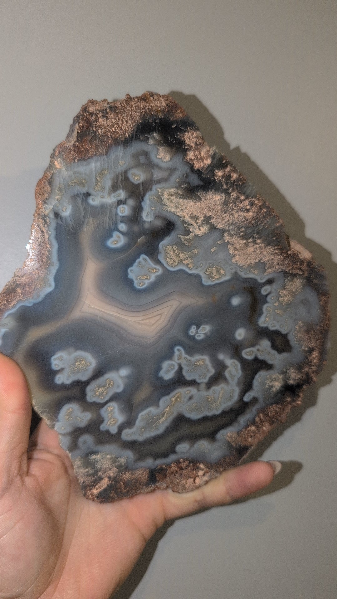 Pink moss agate slab XL