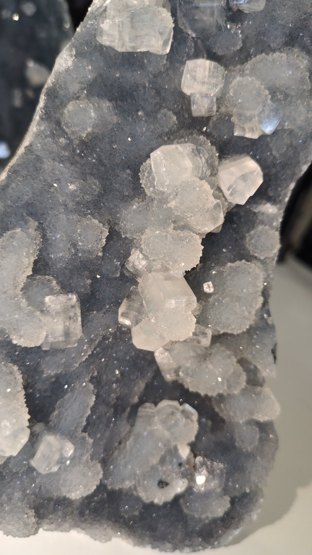 Apophyllite on blue chalcedony B ✨