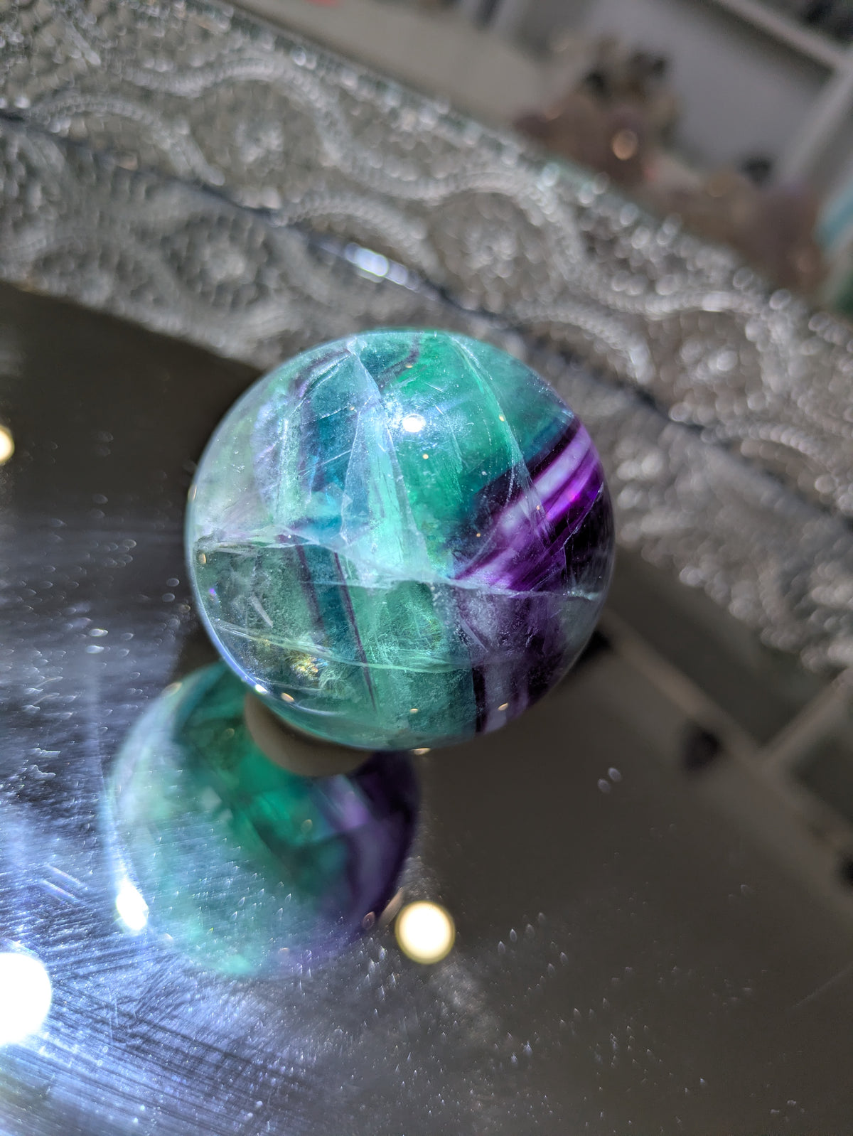 Rainbow flourite sphere ✨