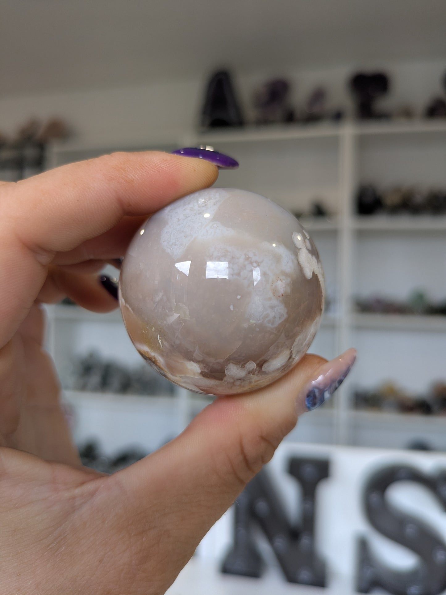 Flower agate sphere ✨