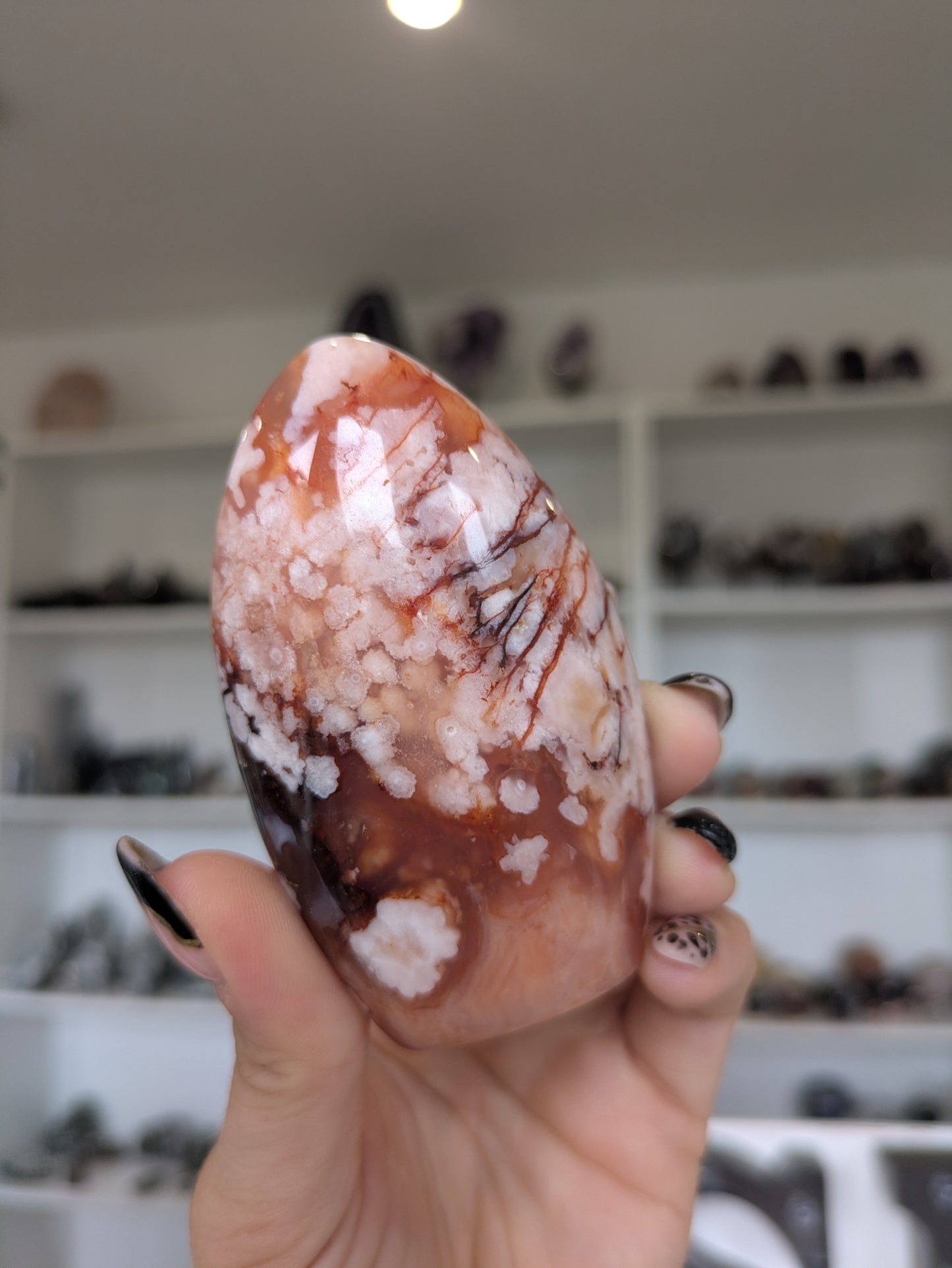 Carnelian X flower agate teardrop ✨