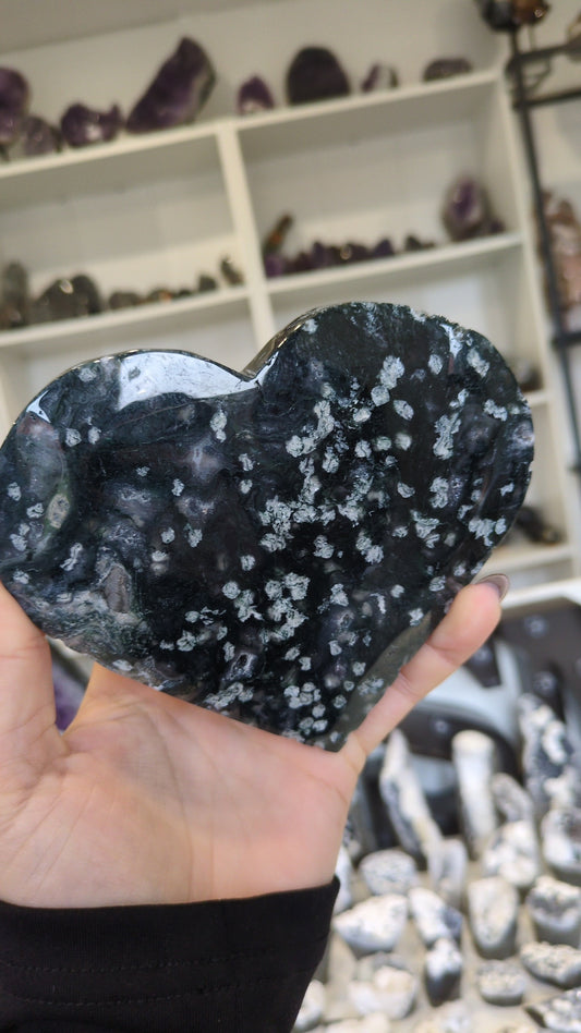 Large moss agate heart 💚