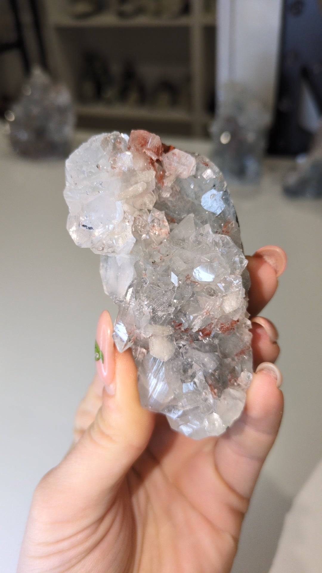 Diamond Apophyllite with hematite ✨ E