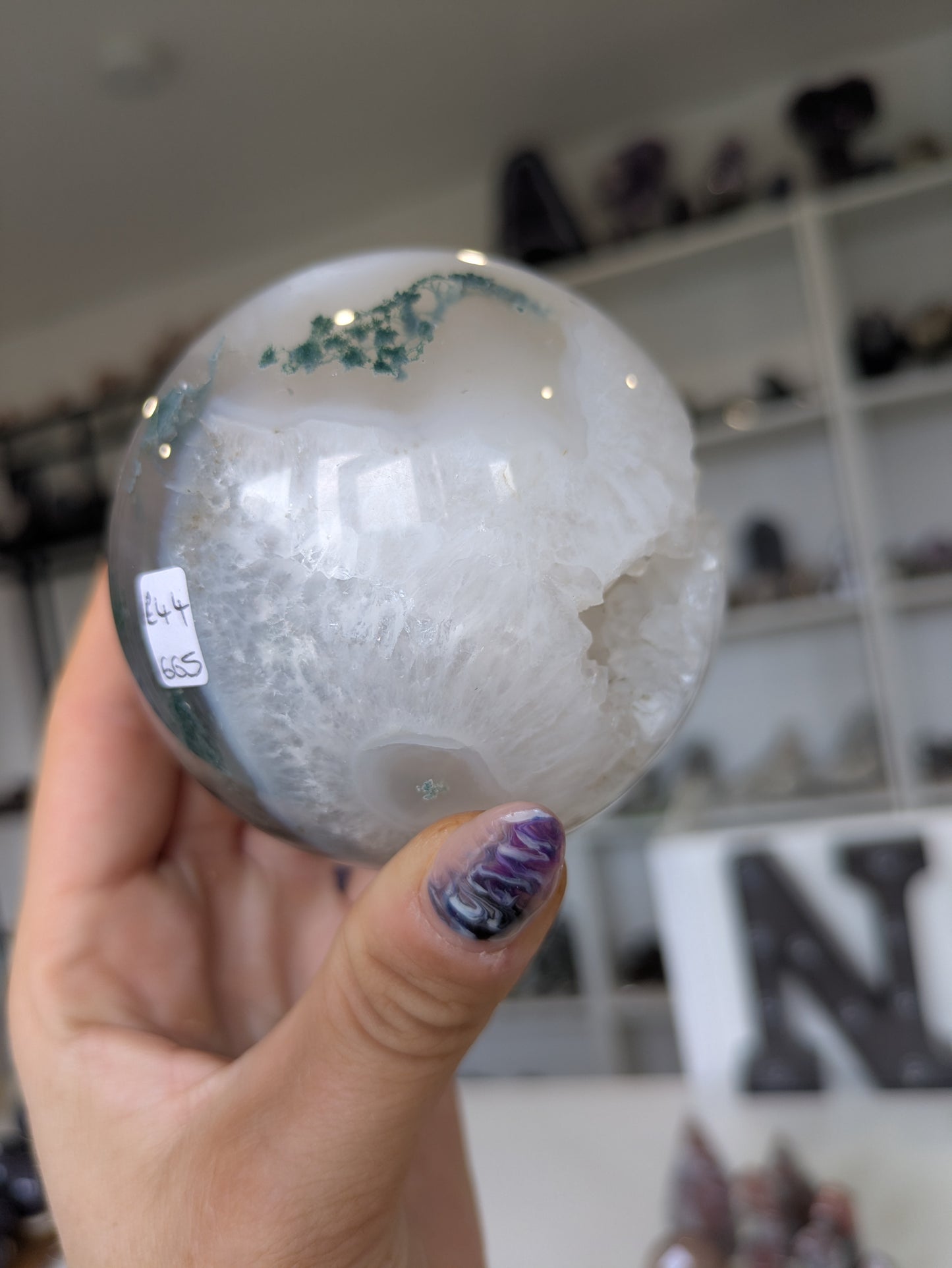 Druzy moss agate sphere ✨