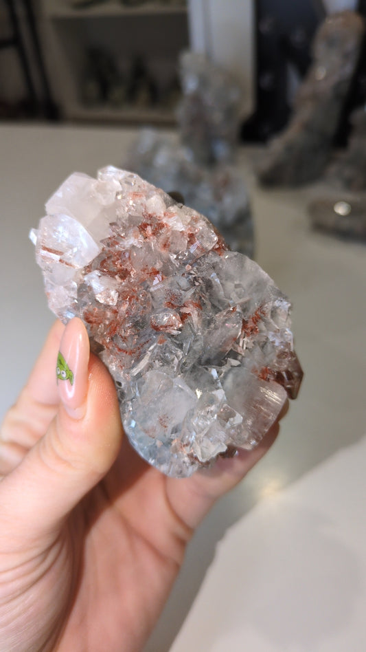 Diamond Apophyllite with hematite ✨ F