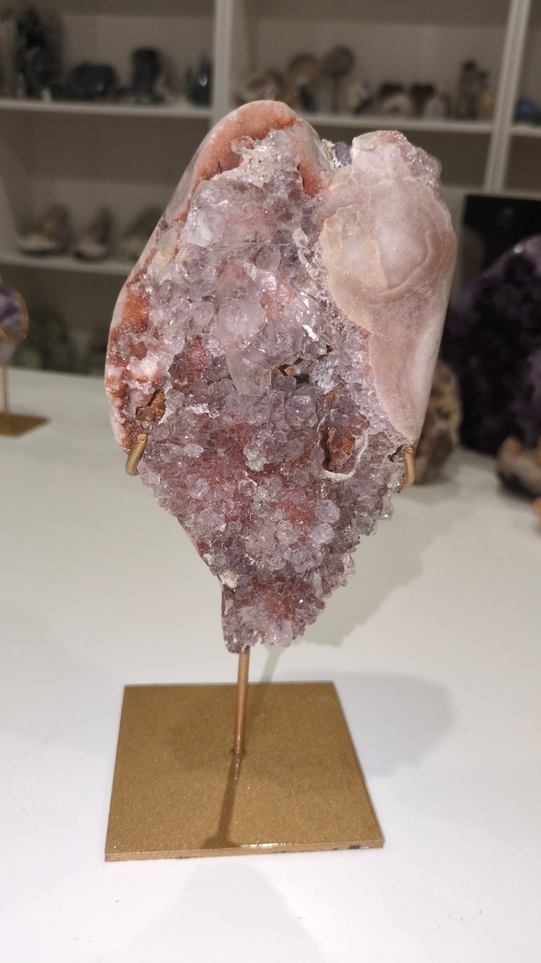 Raw pink amythest FF on stand✨A