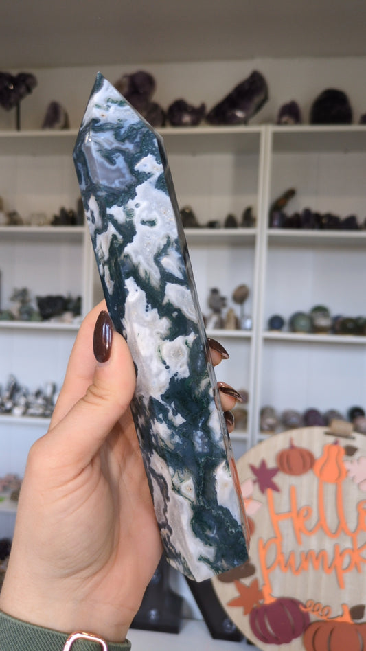 Large moss agate tower ✨