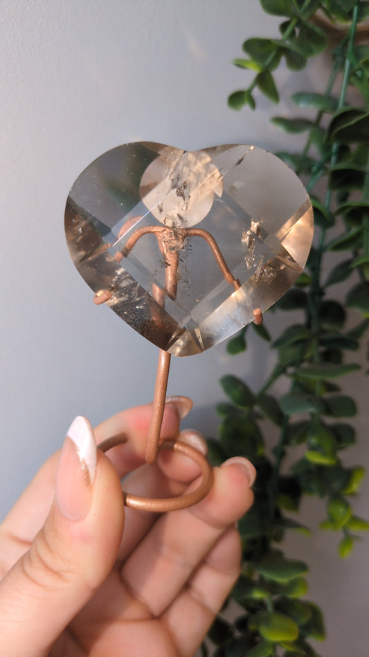 Smokey faceted heart(6) ✨