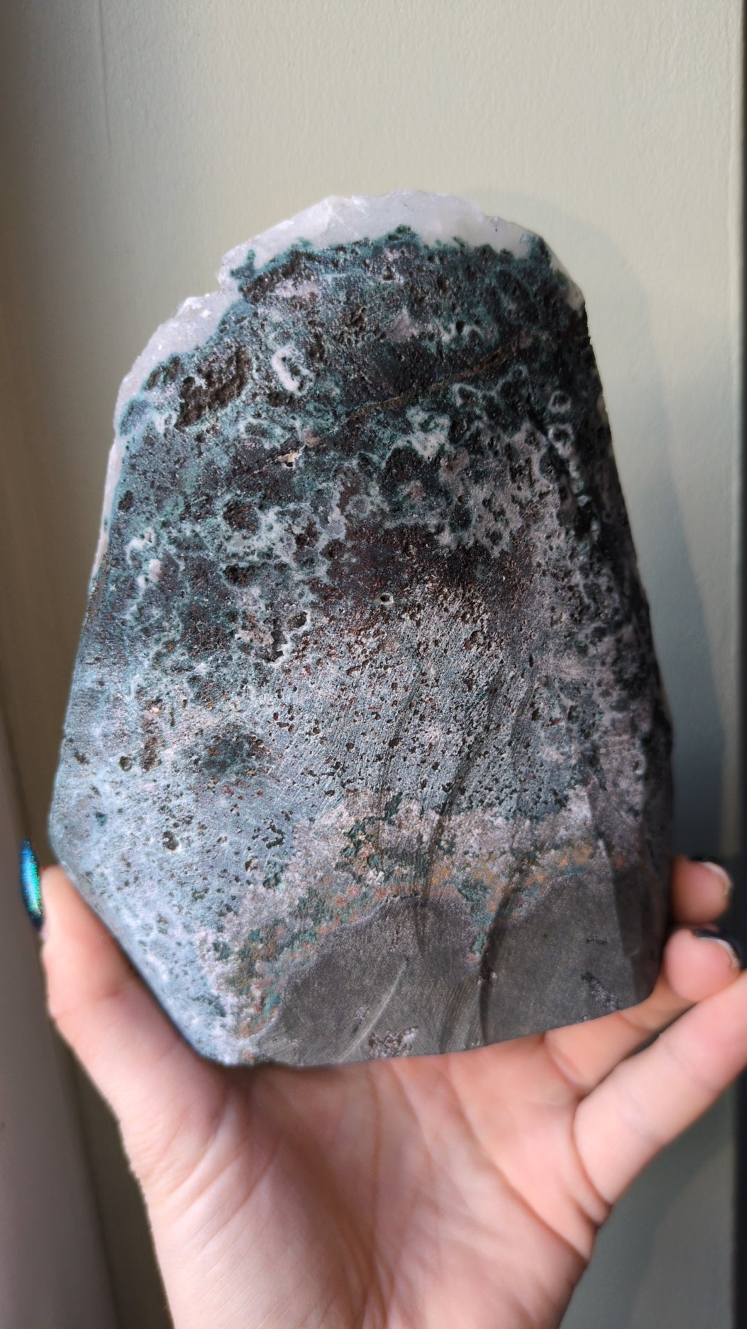 Apophyllite on Green Chalcedony ✨ E