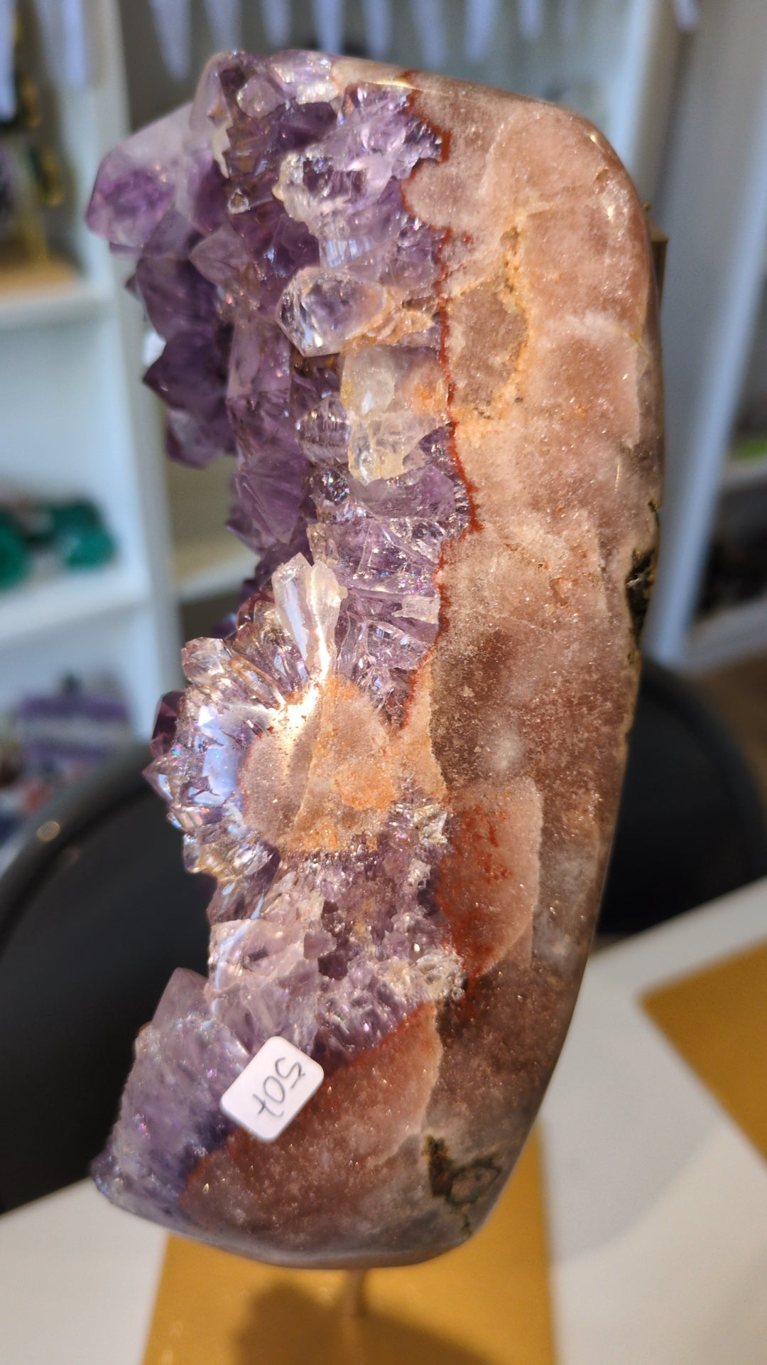 XXL Pink amethyst on stand ✨ B