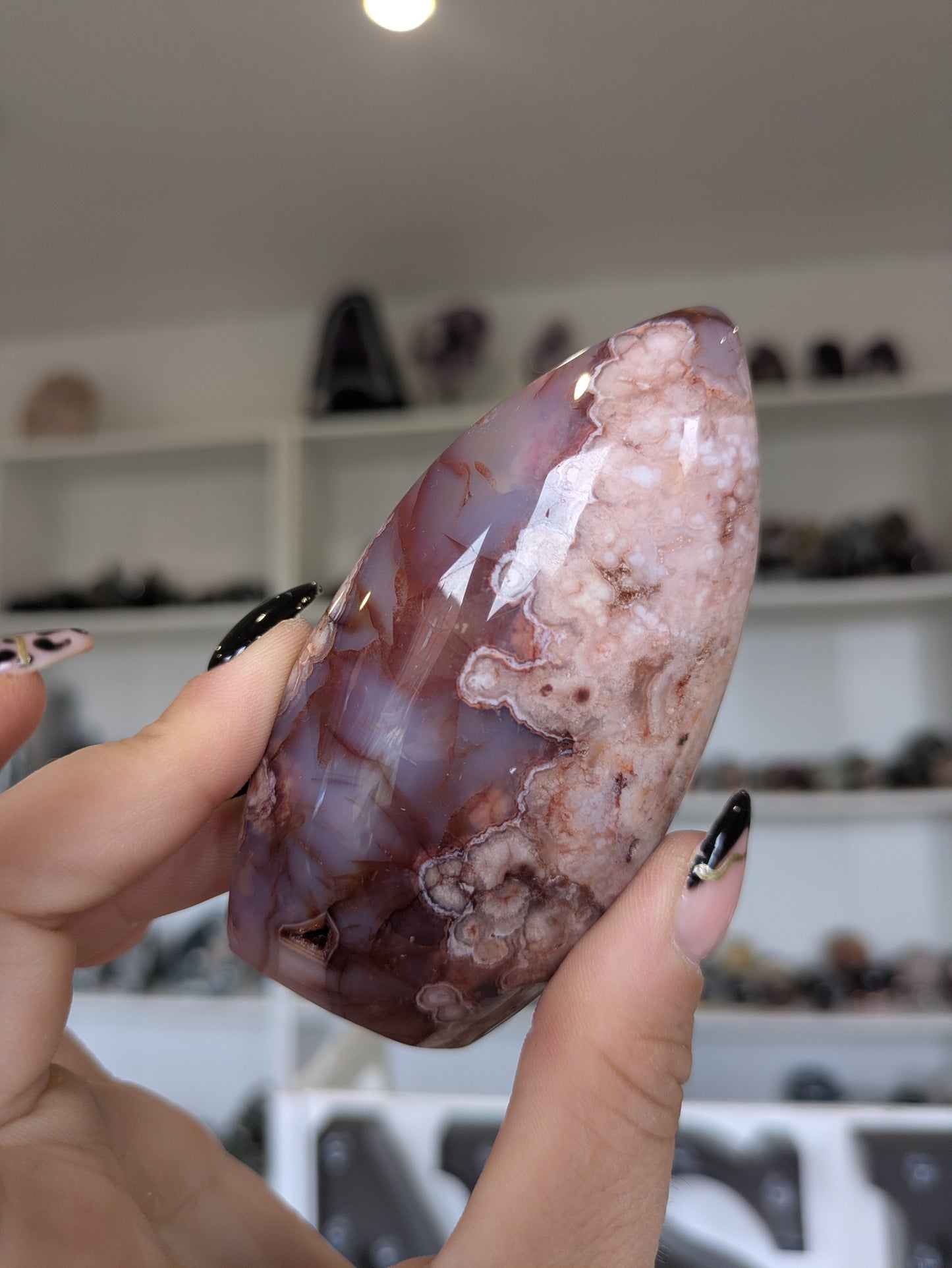 Carnelian X flower agate teardrop ✨