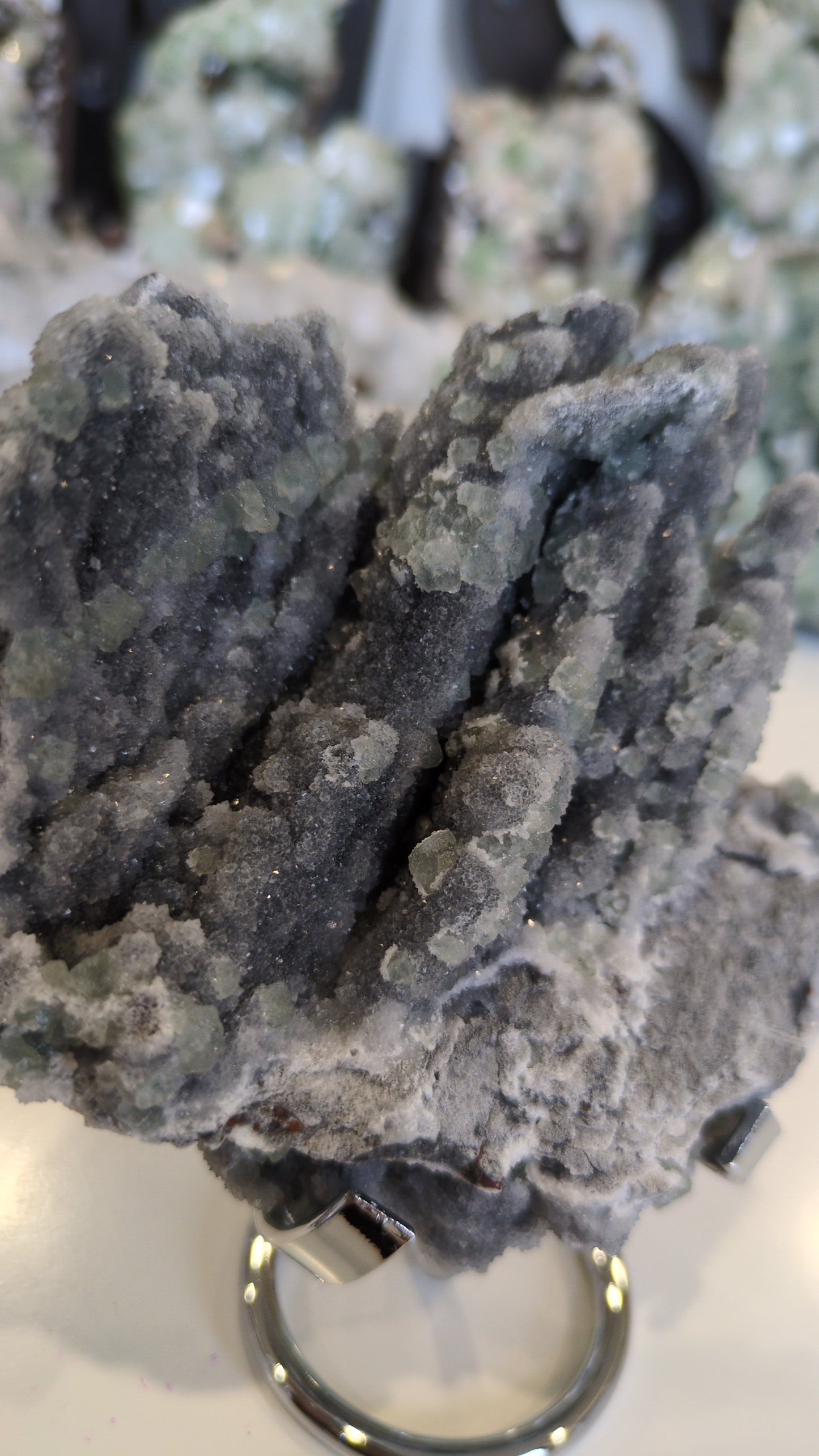 Raw flourite on Chalcedony ✨