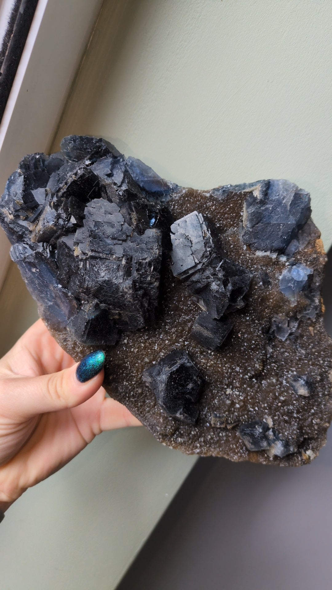 Blue flourite on smokey ✨