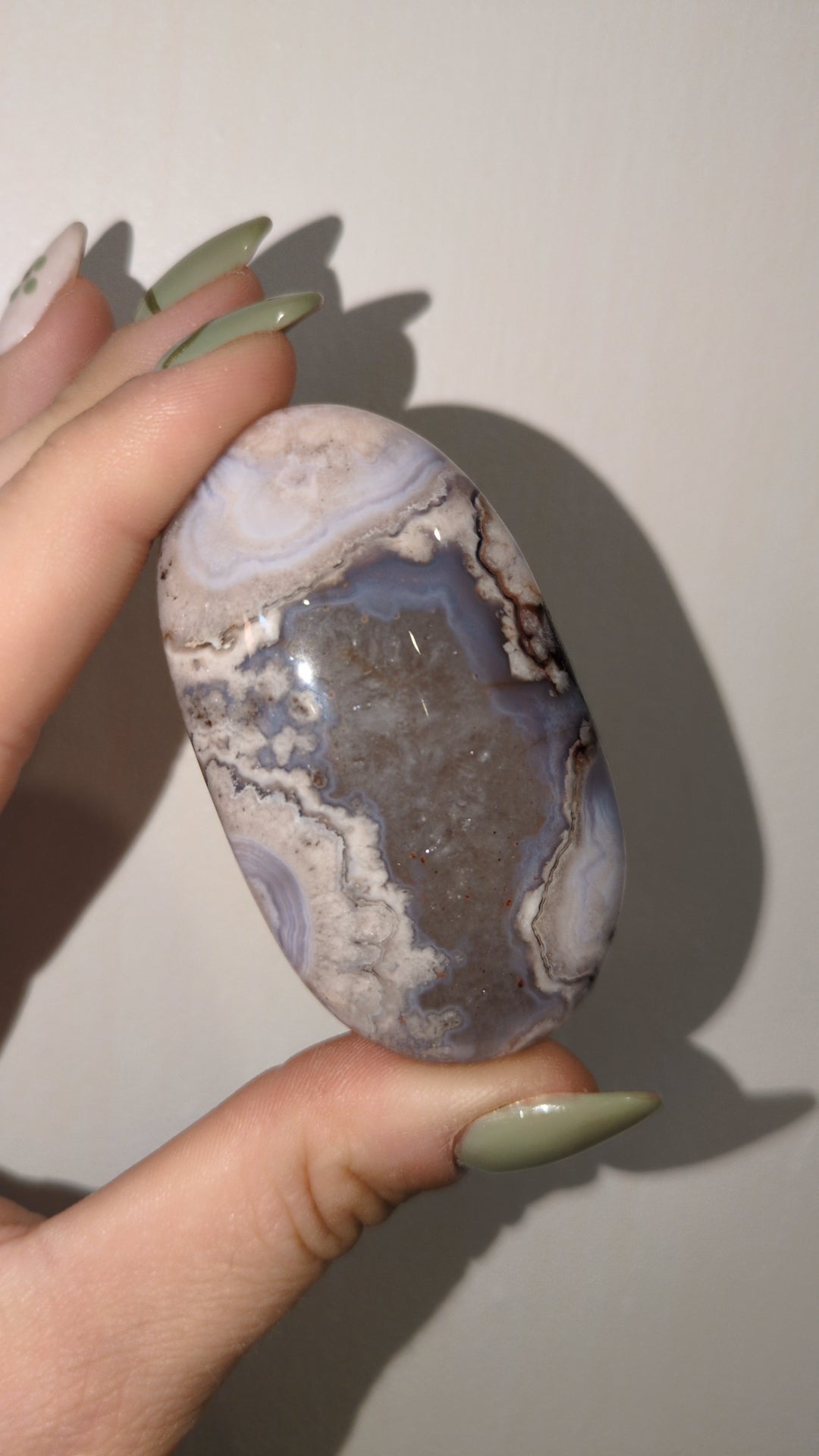 Blue flower agate Palm ✨