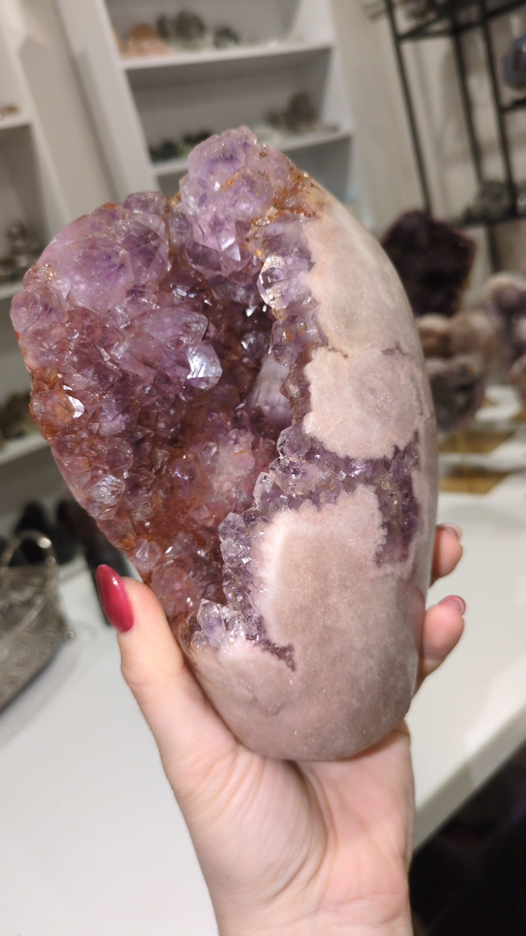 XL druzy Pink amethyst freeform ✨