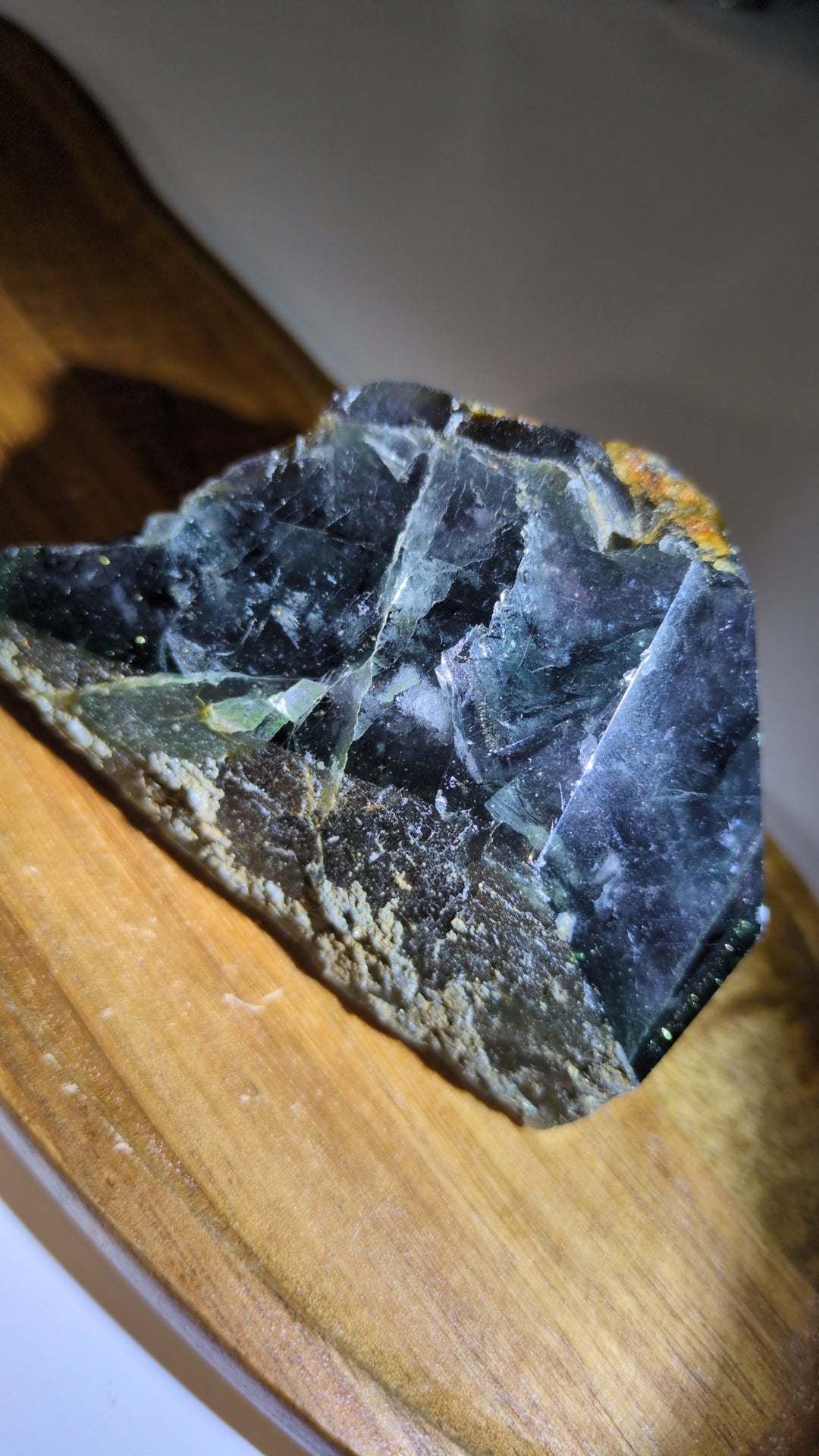 Half raw/ polished flourite and pyrite ✨